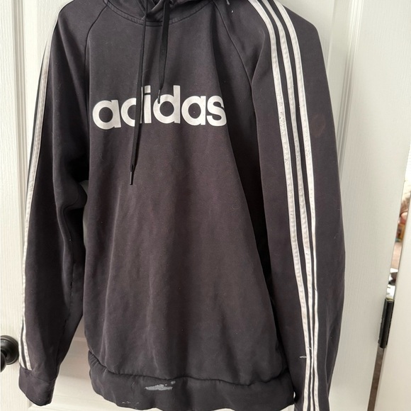 Adidas Black and White Sweatshirt with Iconic Stripes - Picture 1 of 7